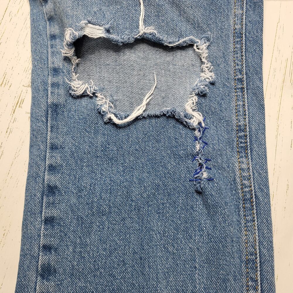 BDG Ripped Distressed Raw Hem Mom Jeans Baggy Stitched Straight Leg High Rise 29 - Picture 6 of 10